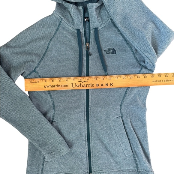 THE NORTH FACE Womens Tundra Fleece Jacket Prussian Blue Full Zip Hooded Small - Picture 3 of 6